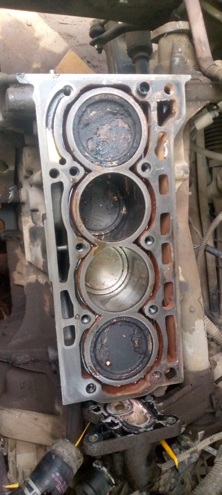 Routine vehicle maintenance being performed