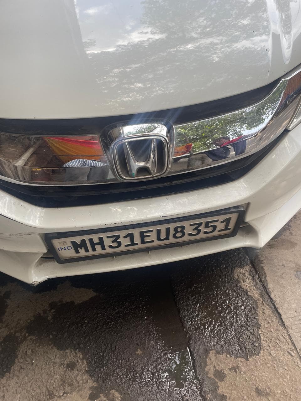 Honda City front bumper and grille inspection